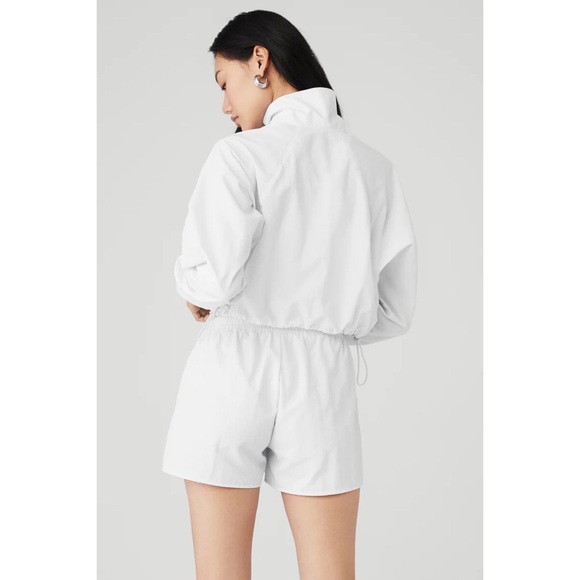 Alo Yoga Cropped 1/4 Zip Alumni Pullover White S - Picture 2 of 15
